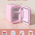 Pink Skincare Fridge | 4L Mini Cooler with Dimmable LED Mirror
