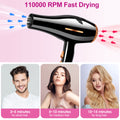 Morfone Hair Dryer, Professional Negative Ionic Thermo-Control Blow Dryer with Hair Diffuser & Nozzle, Black