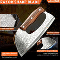 ACMETOP Kitchen Knife Meat Cleaver Knife Unique Effort Saving Chef Knife Professional Stainless Steel Butcher Knife for Meat Vegetable Father Mother Christmas Gift