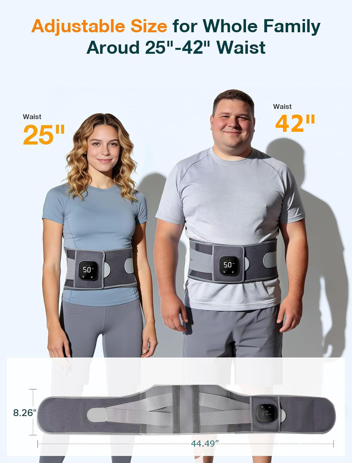 Morfone Cordless Heating Pad Belt for Lower Back Support, Red Light Belt for Body, 660nm & 850nm Infrared Light Lumbar Back Wrap, Gift for Women Men Mom Dad