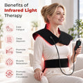 Morfone Red Light Shoulder Wrap with 3 Modes and 5 Levels, 3-in-1 Chip Red Light for Shoulder & Neck, 660nm & 850nm Infrared Light Pad with Timer for Home Use