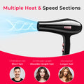Morfone Hair Dryer, High-Speed Professional Ionic Blow Dryer with Hair Diffuser & Nozzle for Women & Men