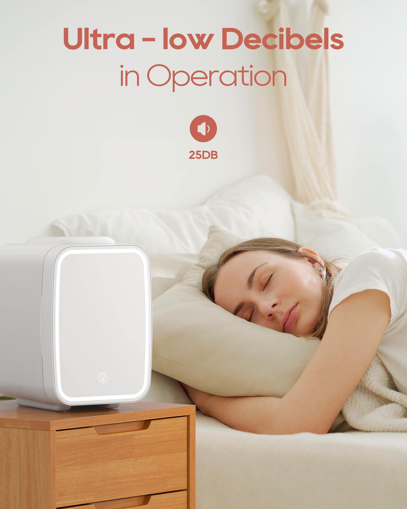 Skincare Fridge with Dimmable LED Mirror | 4L Cooler for Cosmetics & Beauty