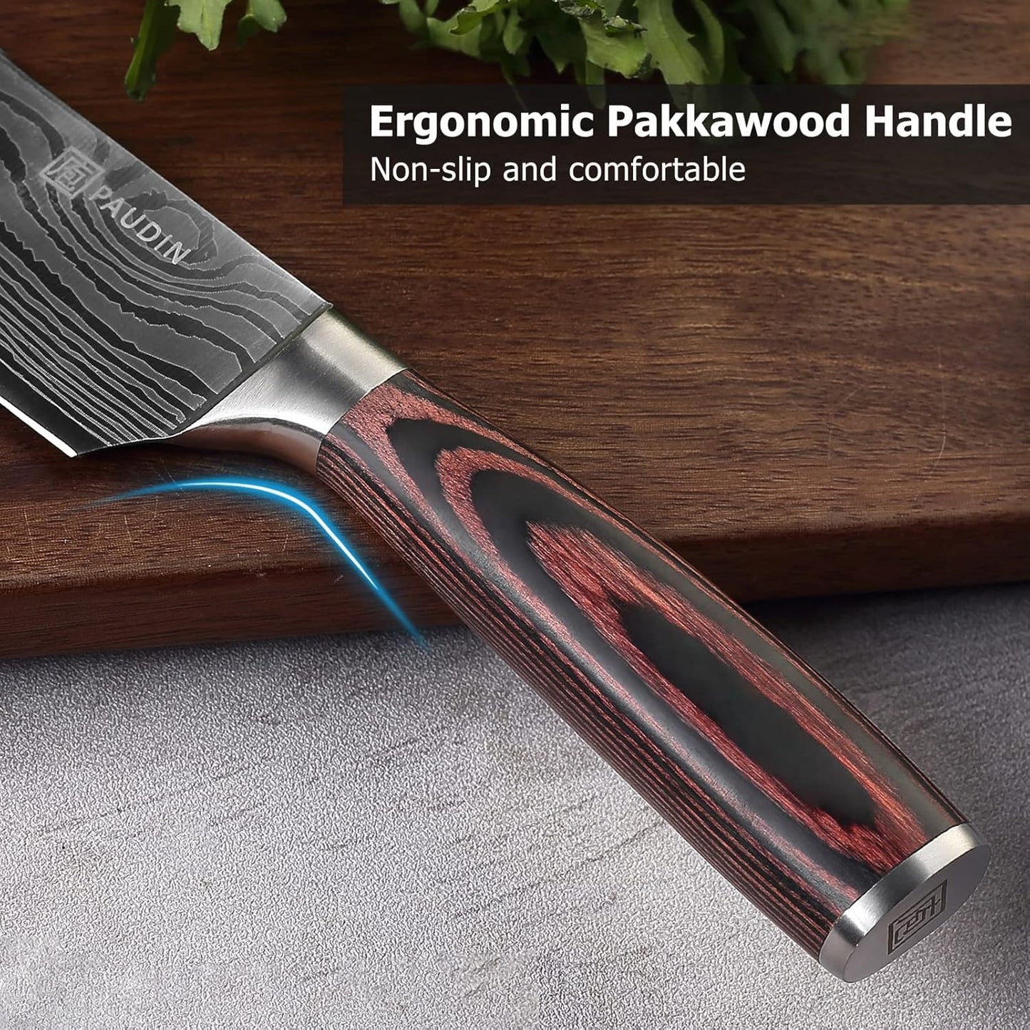 ACMETOP 8 Inch Chef Knife, High Carbon Stainless Steel Kitchen Knife, Non-slip Ultra Sharp Cooking Knives with Ergonomic Handle