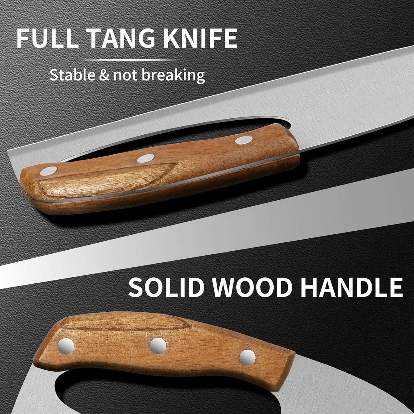 ACMETOP Kitchen Meat Cleaver Knife, Unique Effort Saving Stainless Steel Chef Knife for Cutting Meat Vegetable Father Mother Gift
