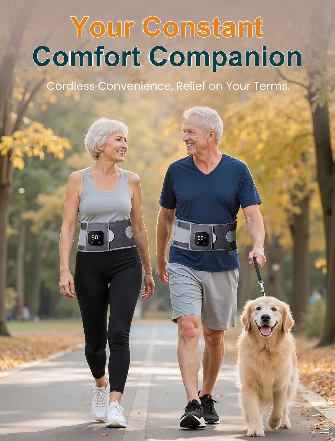 Morfone Cordless Heating Pad Belt for Lower Back Support, Red Light Belt for Body, 660nm & 850nm Infrared Light Lumbar Back Wrap, Gift for Women Men Mom Dad