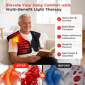 Morfone Red Light Shoulder Wrap, 3-in-1 Chip Red Light for Shoulder & Neck, 660nm & 850nm Infrared Light Pad with 3 Modes and 5 Levels for Home Use