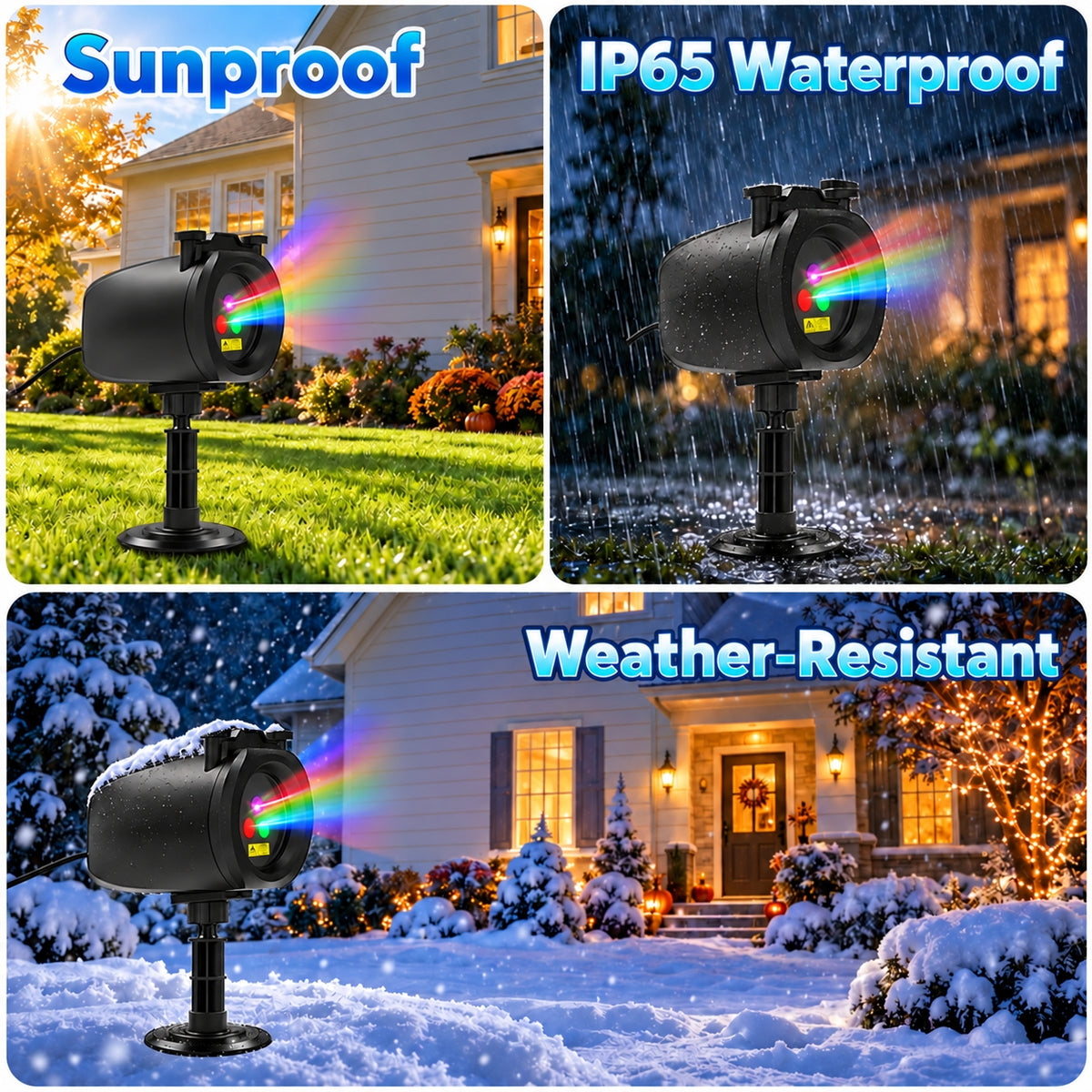 Morfone Halloween Projector Lights, 2 in 1 Waterproof Holiday Projector Lights with Remote, Halloween Decorations Lighting for Outside Home Party House Decor