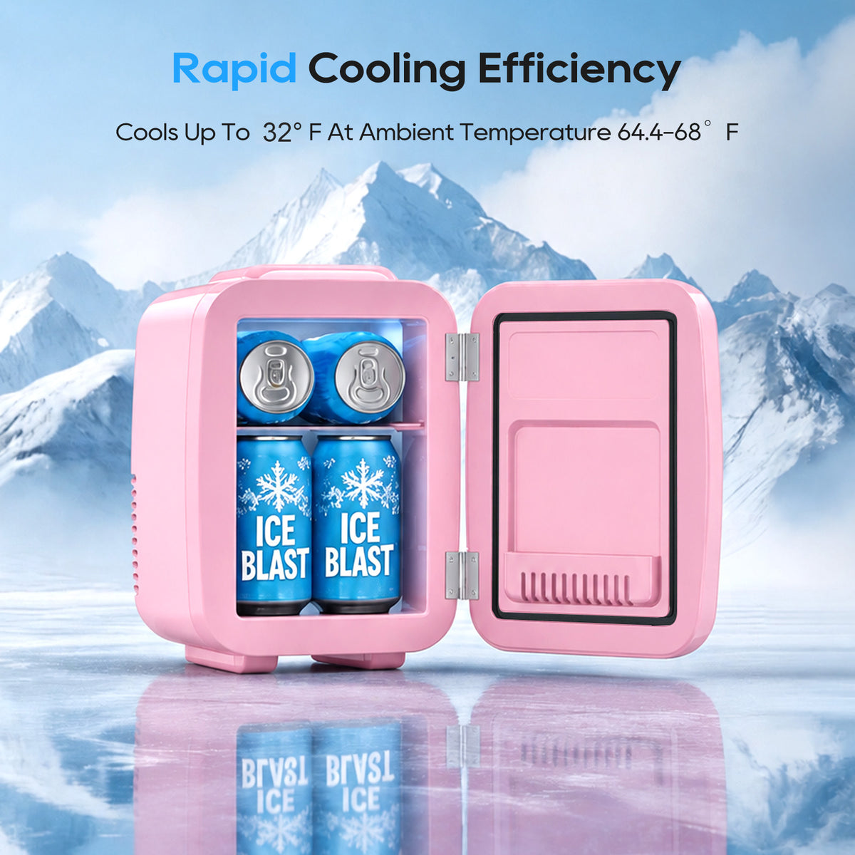 BEICHEN Mini Fridge, 6 Liter/8 Can Small Fridge, AC/DC Portable Skincare Fridge, Cooler and Warmer Refrigerators