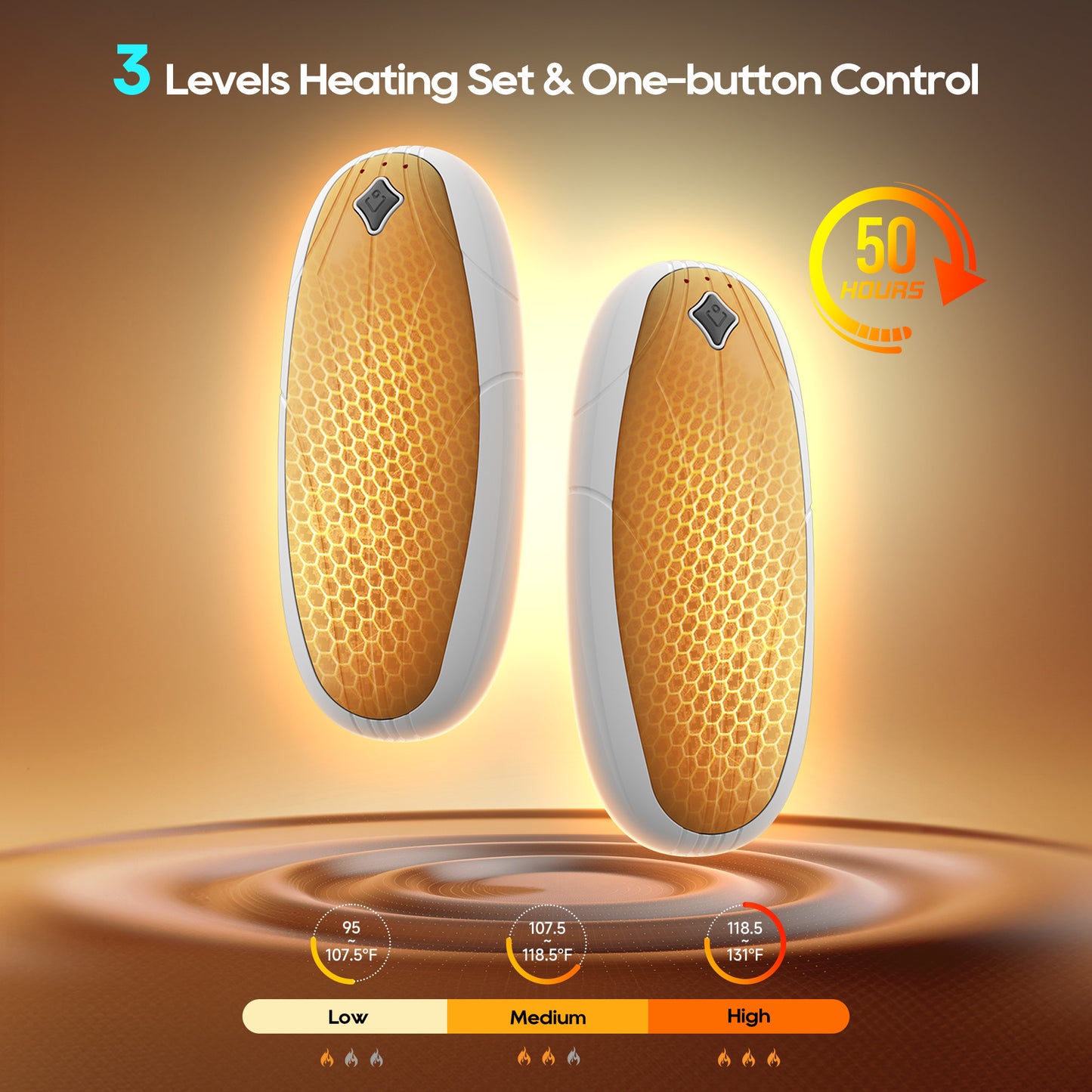 Morfone Magnetic Hand Warmers Rechargeable with 10000mAh Charging Case, 2 Pack Portable Electric Pocket Heater 3 Heat Settings Up to 50 Hrs, Gifts for Christmas, Hunting, Camping Gear, Golf, Outdoors