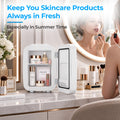 BEICHEN Mini Fridge, 4 Liter/6 Can Small Fridge for Bedroom, Car, Office, Brushed Finish, AC/DC