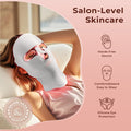 Morfone Red Light Therapy for Face & Neck, 7-in-1LED Face Mask with 850nm & 660nm NIR, Cordless Infrared Lights Masks for Home Working Travel Yoga Sleep
