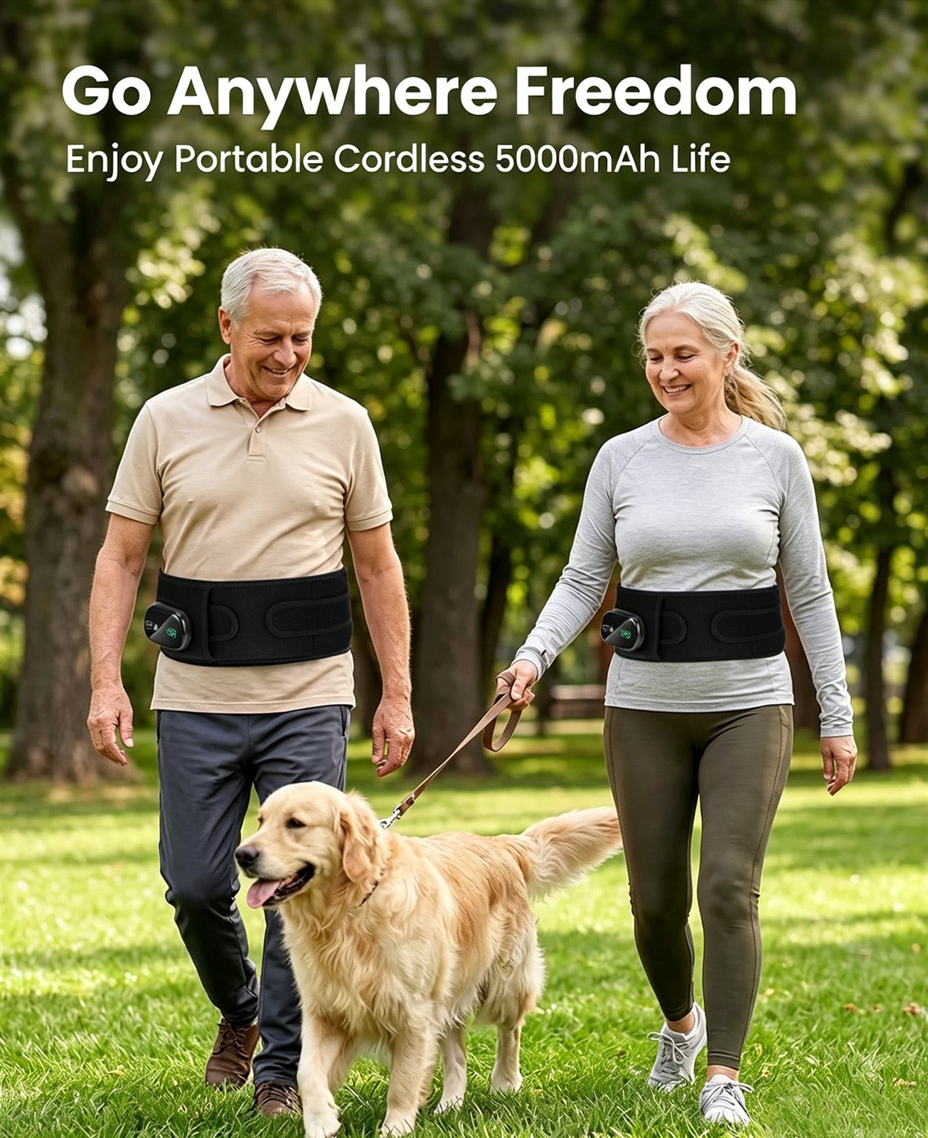 Morfone Cordless Heating Pad with Massager for Back, Portable Lower Back Massager with 3 Heat & 3 Vibration, Wearable Heat Belt Gift for Women Men