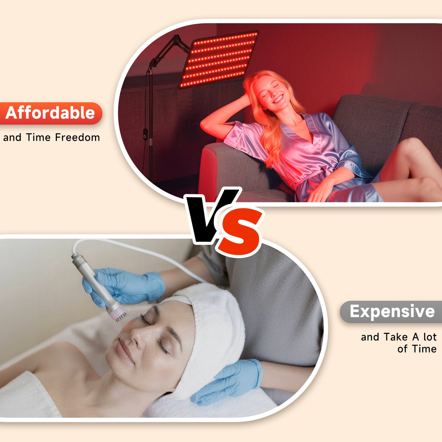 Morfone Red Light Lamp for Body Face, 660nm 850nm 940nm Infrared Light Lamp Panel with Adjustable Stand, Idea Gift for Women Men