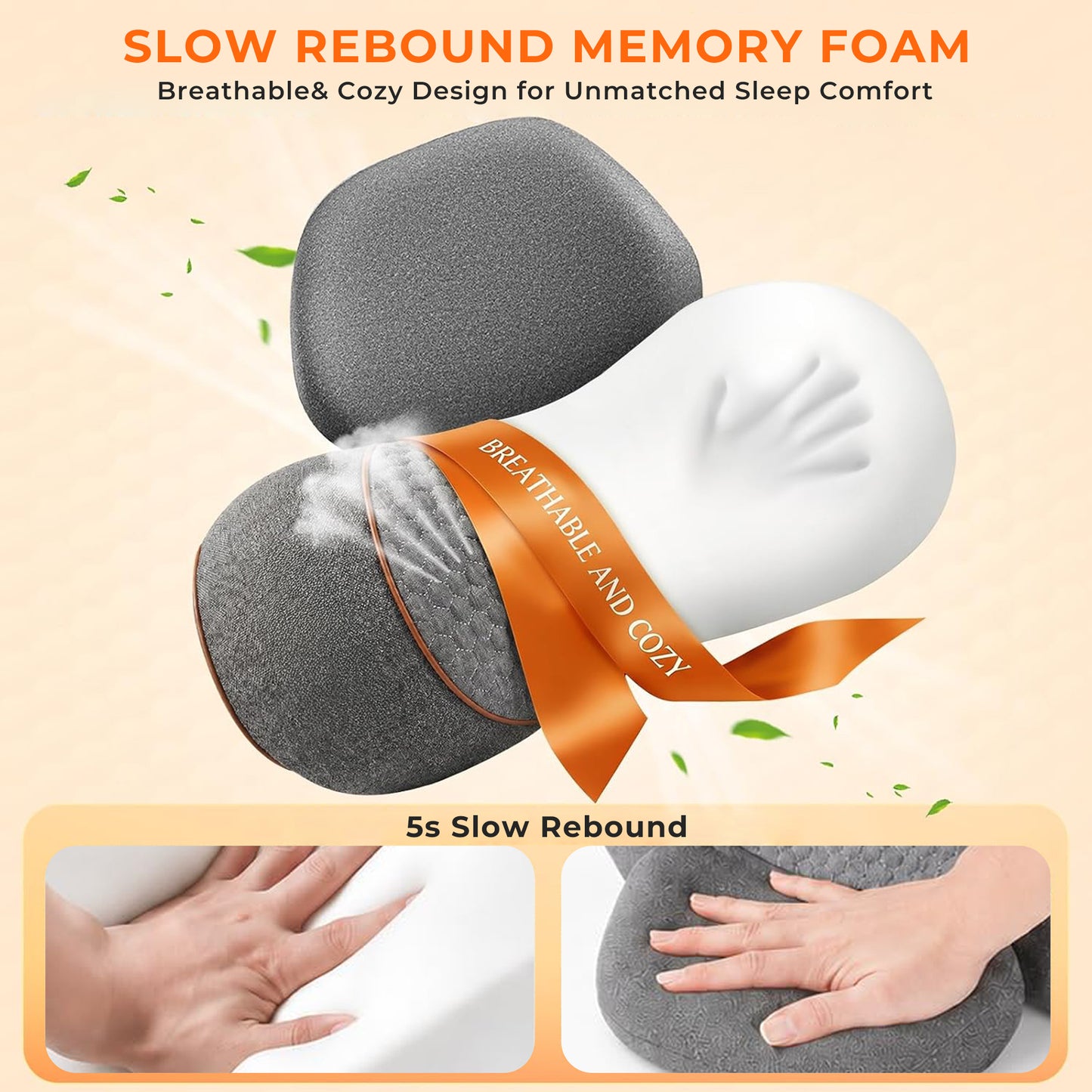 Morfone Neck Massager with Heat and Vibration, Ergonomic Neck Support Massager Pillow for Neck Relaxation, Deep Tissue Massager for Bed, Chair, Office, Home Use