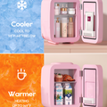 Pink Skincare Fridge | 4L Mini Cooler with Dimmable LED Mirror