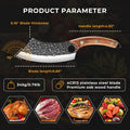ACMETOP Kitchen Knife, Hand Forged Chef Knife, Meat Cleaver Knife with Sheath, Full Tang Butcher Knife for Camping, BBQ, Christmas Gift for Men and Women