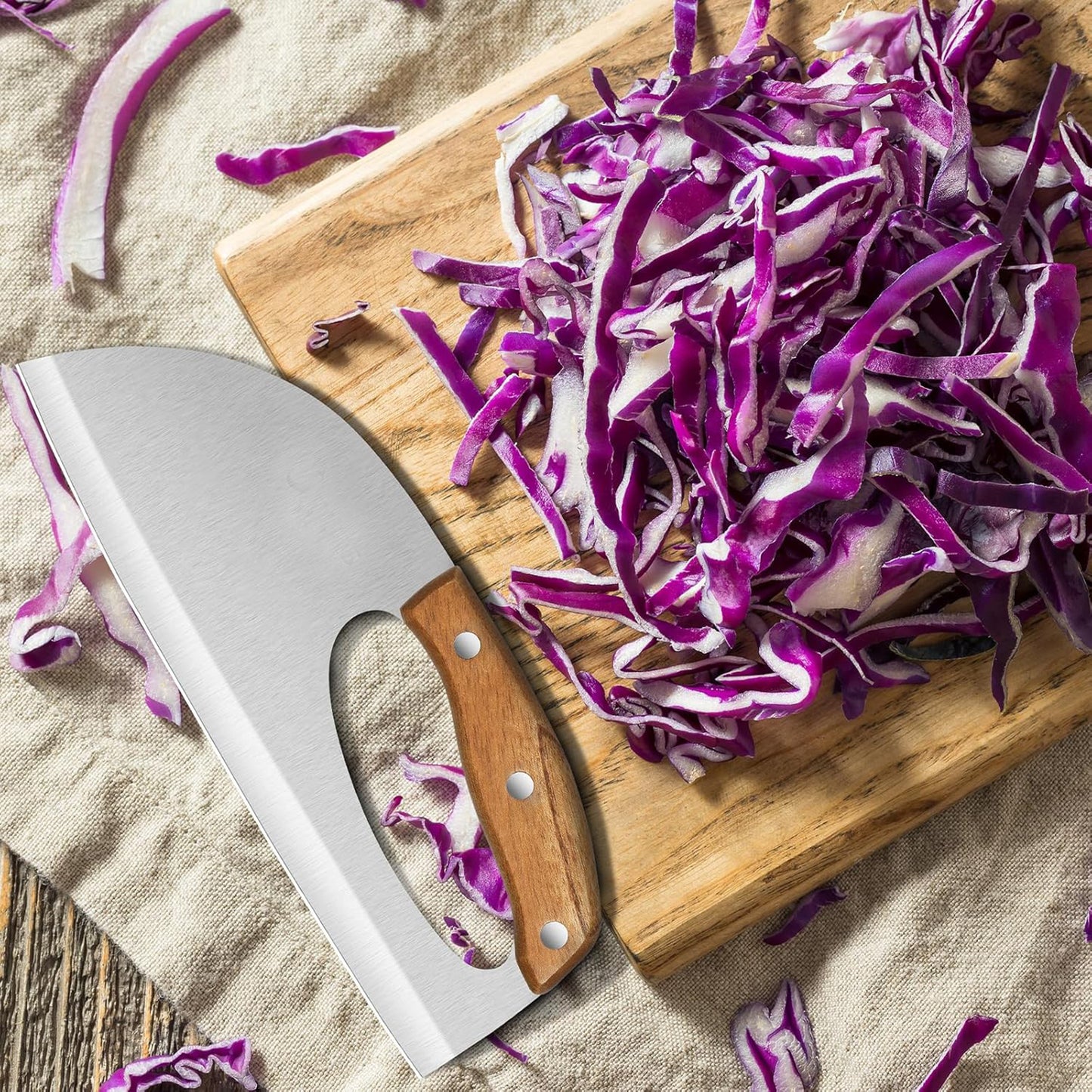 ACMETOP Kitchen Meat Cleaver Knife, Unique Effort Saving Stainless Steel Chef Knife for Cutting Meat Vegetable Father Mother Gift