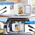 BEICHEN Mini Fridge, 4 Liter/6 Can Small Fridge for Bedroom, Car, Office, Brushed Finish, AC/DC