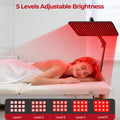 Morfone Red Light Lamp for Body Face,660nm 850nm 940nm Infrared Light device with Large Panel and Adjustable Stand, Gift for Women Mom Men, Black