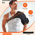 Morfone Cordless Red Light Shoulder Wrap with 3 Heat & 3 Vibration, Shoulder Massager Heating Pad, 660nm Red & 850nm near-Infrared Light,Black