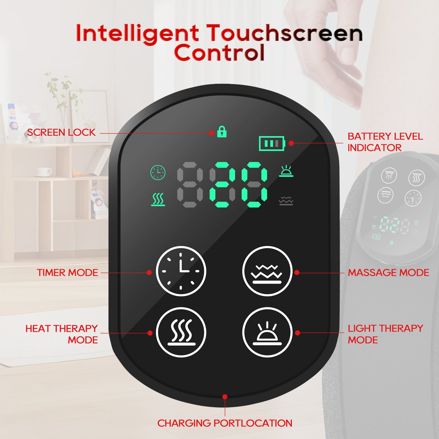 Morfone Red Light Knee Massager with Heat & Vibration, 660nm 850nm Infrared & Red Light for Knee Elbow, Cordless Heated Knee Brace, Gifts for Women Men