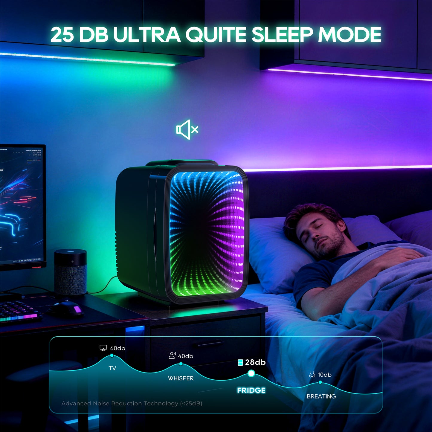 4L Mini Fridge with App-Controlled Gaming Light | Cooler & Warmer