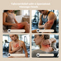 Morfone Mini Massage Gun with Red Light & Heat, Portable Deep Tissue Massager with 4 Heads for Home Office Travel