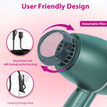 Morfone Hair Dryer, Professional Negative Ionic Thermo-Control Blow Dryer with Hair Diffuser & Nozzle, Green