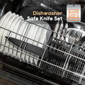 ACMETOP Knife Set, 7 Piece High Carbon Stainless Steel Kitchen Knife Block Set with Built in Sharpener, Black