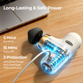 Morfone Mini Massage Gun with Red Light & Heat, Portable Deep Tissue Massager with 4 Heads for Home Office Travel