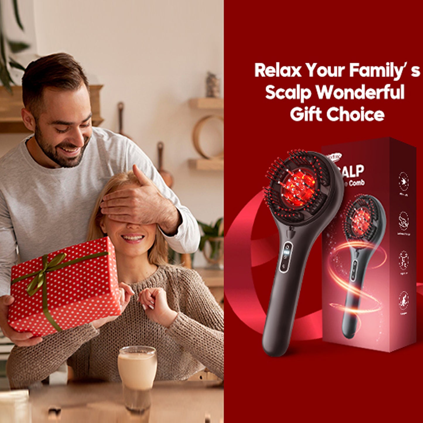 Morfone 3-in-1 Electric Scalp Massager Brushes, Hair Oil Applicator with Nano Mist Sprayer, 4 Massage Modes, Cordless Portable Hair Massager Comb for Men Women