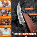 ACMETOP Feather Knife Professional Viking Knife Meat Cleaver Butcher Knife Boning Knife for Kitchen Camping Chef Knives Gifts for Men Women