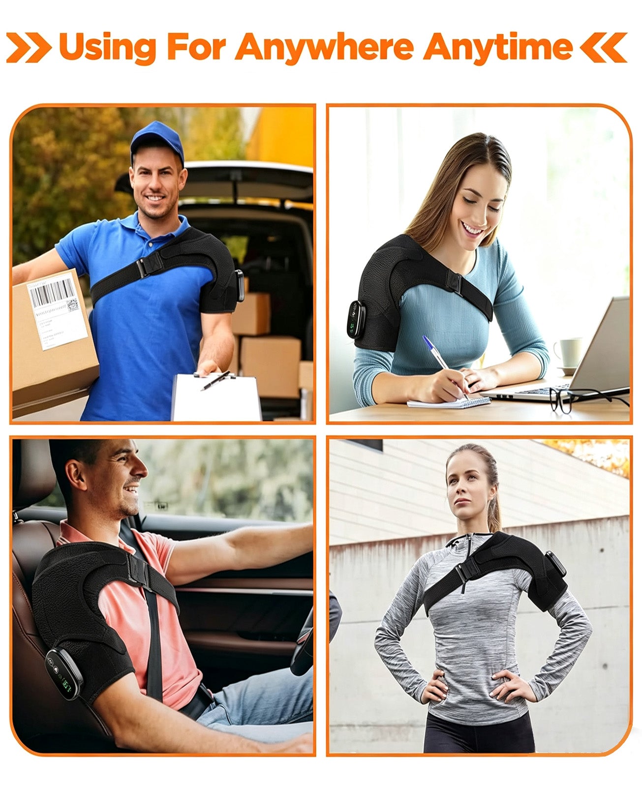 Morfone Cordless Red Light Shoulder Wrap with 3 Heat & 3 Vibration, Shoulder Massager Heating Pad, 660nm Red & 850nm near-Infrared Light,Black
