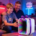 BEICHEN Mini Fridge, 4L/6 Can Small Beverage Refrigerator with LED Gaming Light, AC/DC Portable Cooler & Warmer for Bedroom, Office, Dorm, Car