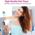 Morfone Hair Dryer, Professional Negative Ionic Thermo-Control Blow Dryer with Hair Diffuser & Nozzle, White