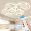 Anoak Ceiling Light, Dimmable Modern LED Ceiling Light with Remote Control, 30.7" 6-Ring Light Fixture for Living Room, Dining Room, Bedroom, Kitchen
