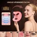 Morfone Red Light Therapy Mask for Face, Led Face Mask with Massage Function, 4 Modes, Portable Red Light Mask for Skincare at Home, Travel