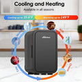 BEICHEN Mini Fridge, 6 Liter/8 Can Small Fridge, AC/DC Portable Skincare Fridge, Cooler and Warmer Refrigerators for Bedroom, Skincare, Beverage, Office, Dorm, Car, Black