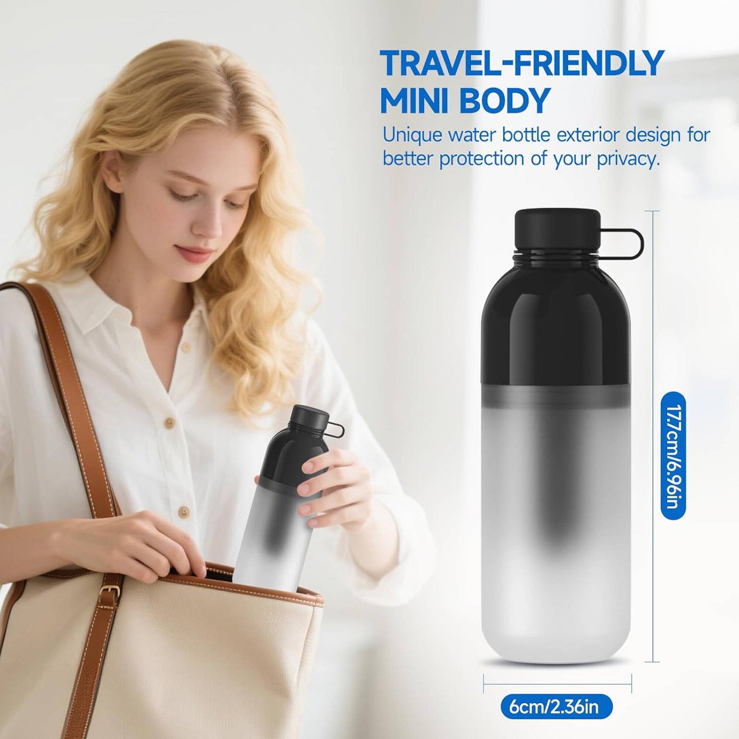 Morfone Portable Bidet for Travel, High Pressure Electric Handheld Sprayer 350ML with Dual Spray Modes, Rechargeable Waterproof Travel Bidet for Women, Men, Black