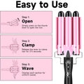 Morfone 3 Jumbo Barrel Curling Iron Wand 22mm Hair Waver Temperature Adjustable Ceramic Big Waves Hair Crimper