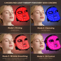 Morfone Red Light Therapy Mask for Face, Led Face Mask with Massage Function, 4 Modes, Portable Red Light Mask for Skincare at Home, Travel