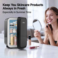 BEICHEN Mini Fridge, 6 Liter/8 Can Small Fridge, AC/DC Portable Skincare Fridge, Cooler and Warmer Refrigerators for Bedroom, Skincare, Beverage, Office, Dorm, Car, Black