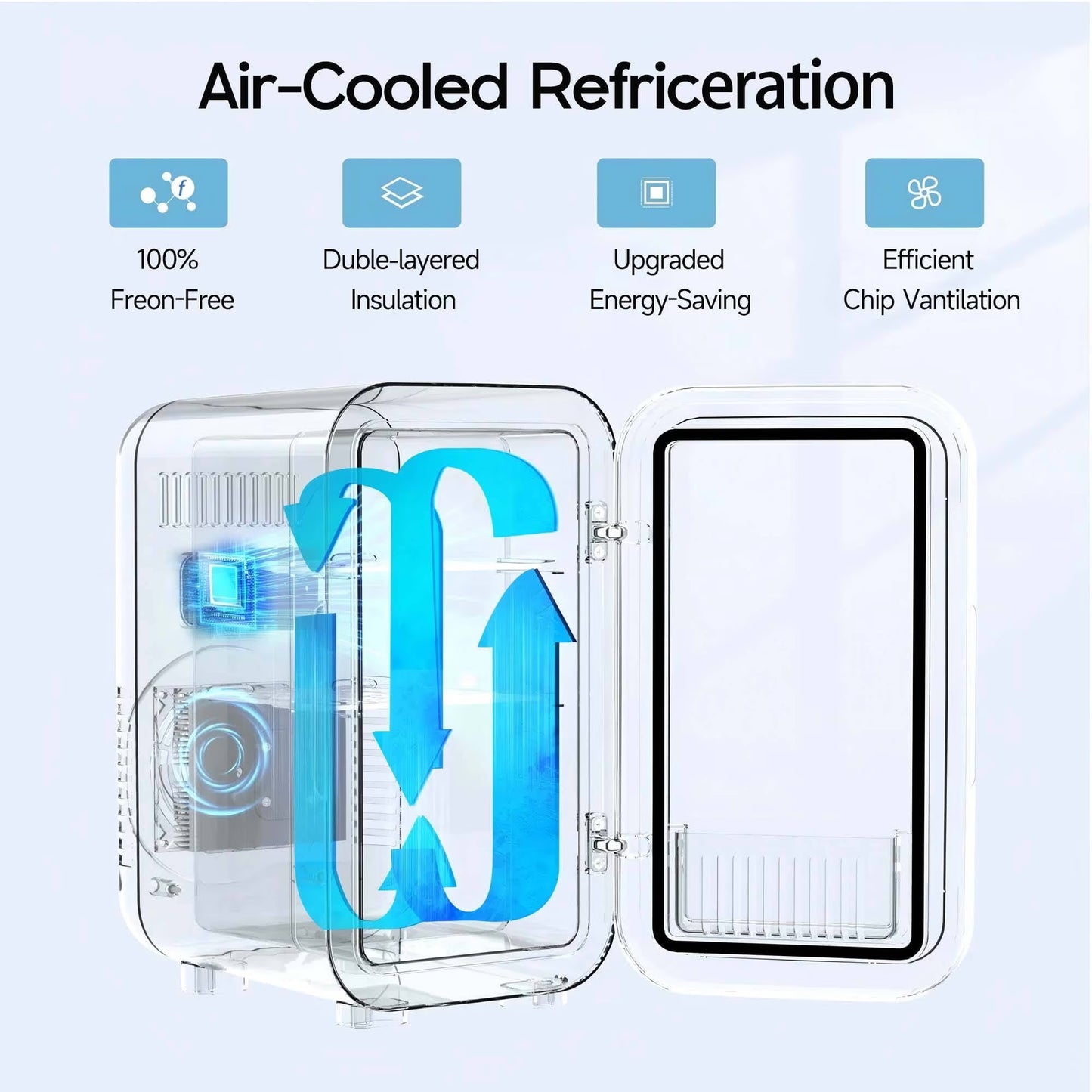 BEICHEN Mini Fridge, 6 Liter/8 Can Small Fridge, AC/DC Portable Skincare Fridge, Cooler and Warmer Refrigerators for Bedroom, Skincare, Beverage, Office, Dorm, Car, Black
