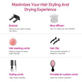 Morfone Hair Dryer, Negative Ionic Foldable Blow Dryer for Fast Drying, Thermo-Control Compact Hair Blow Dryer with Hair Diffuser