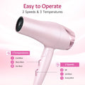 Morfone Hair Dryer, Negative Ionic Foldable Blow Dryer for Fast Drying, Thermo-Control Compact Hair Blow Dryer with Hair Diffuser