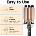 Morfone 3 Jumbo Barrel Curling Iron Wand 22mm Hair Waver Temperature Adjustable Ceramic Big Waves Hair Crimper