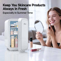 BEICHEN Mini Fridge, 6 Liter/8 Can Small Fridge, AC/DC Portable Skincare Fridge, Cooler and Warmer Refrigerators for Bedroom, Skincare, Beverage, Office, Dorm, Car, White