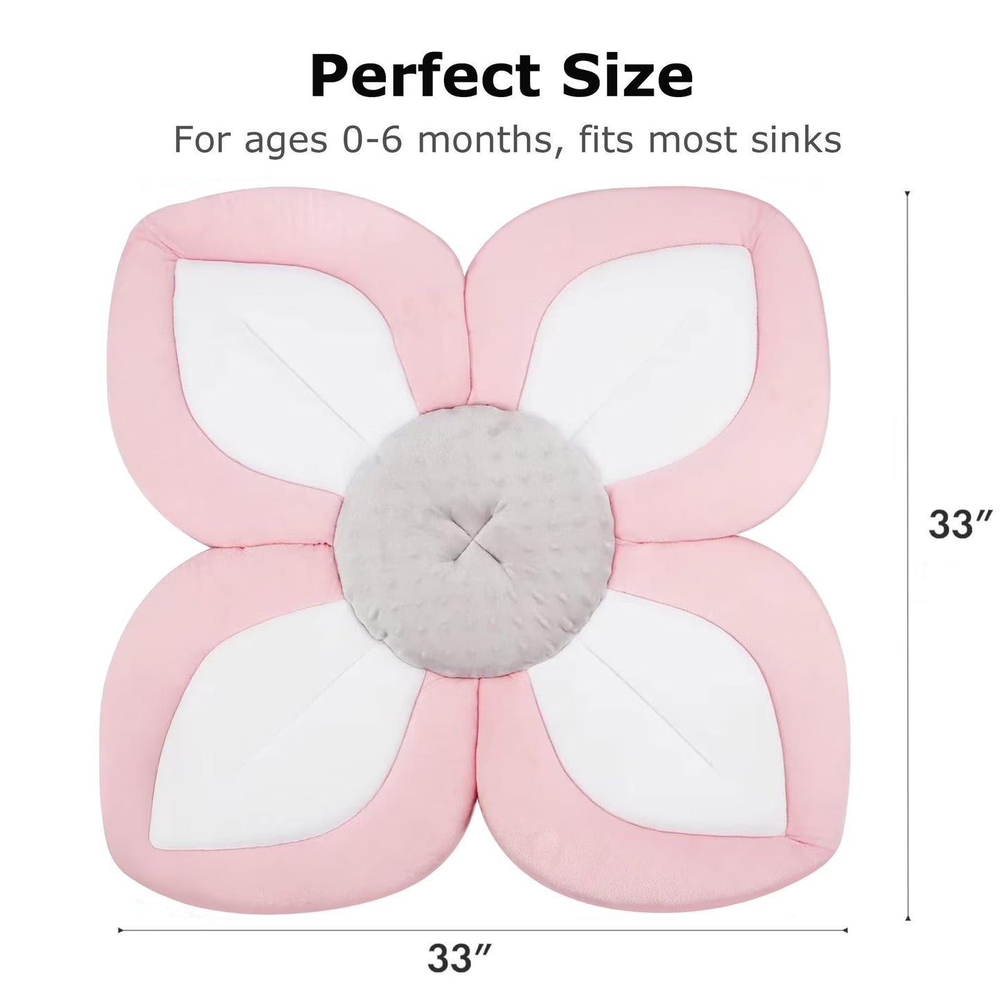Morfone Baby Bath Seat, Baby Bathtub Pad for Newborn Infants to Toddler 0 to 6 Months and up,Pink