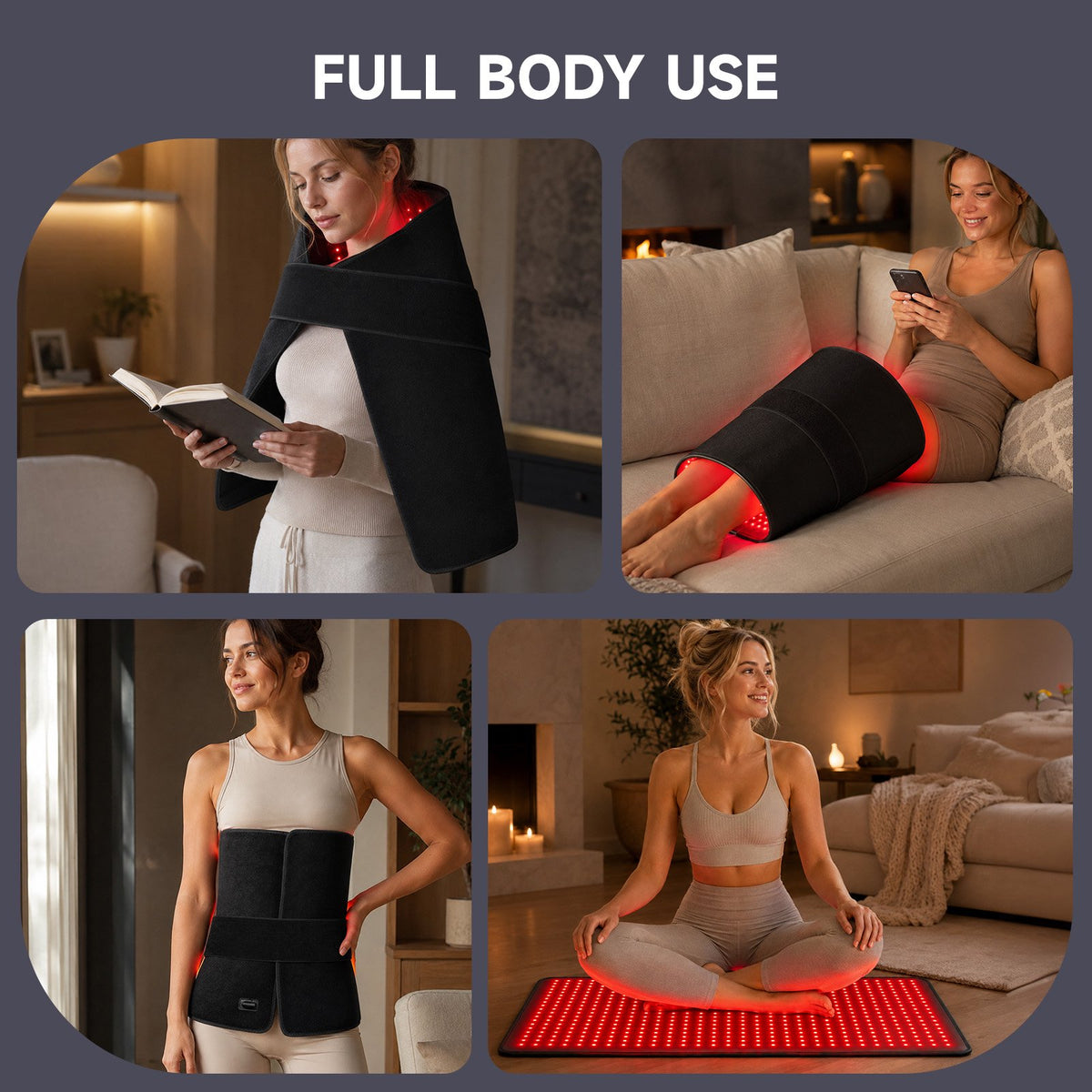 Morfone Red Light Mat for Body, 36" x 20" Red Light Pad, 660nm & 850nm